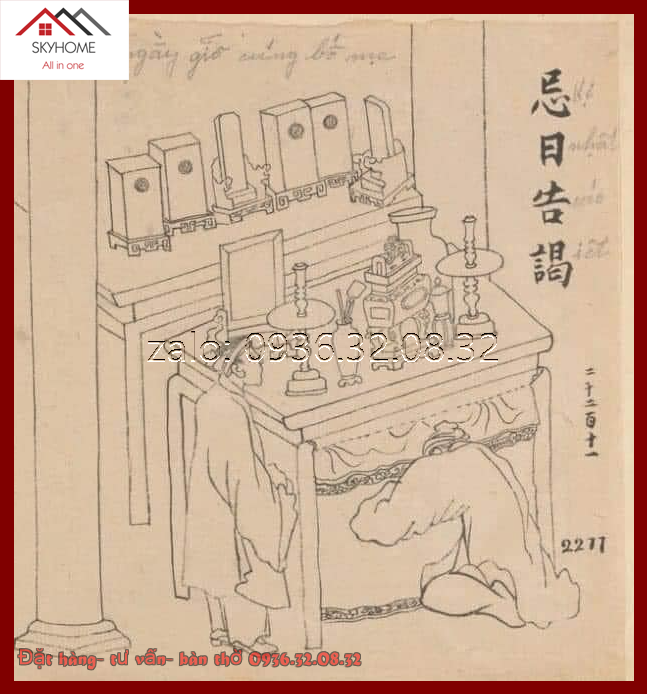 Thờ cúng tổ tiên Việt Nam – Đèn dầu song đăng, giá gương và văn khấn cổ truyền